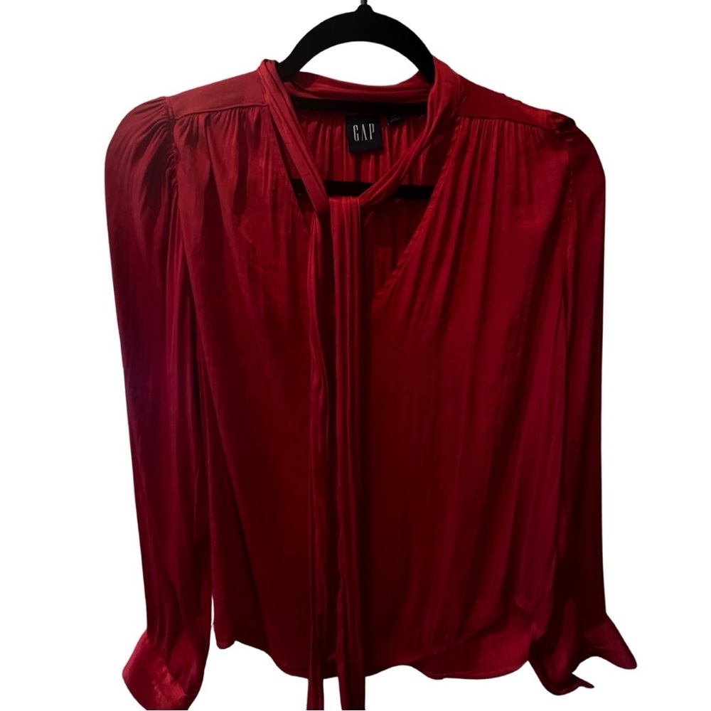 Gap Tie Neck Shirt, Red